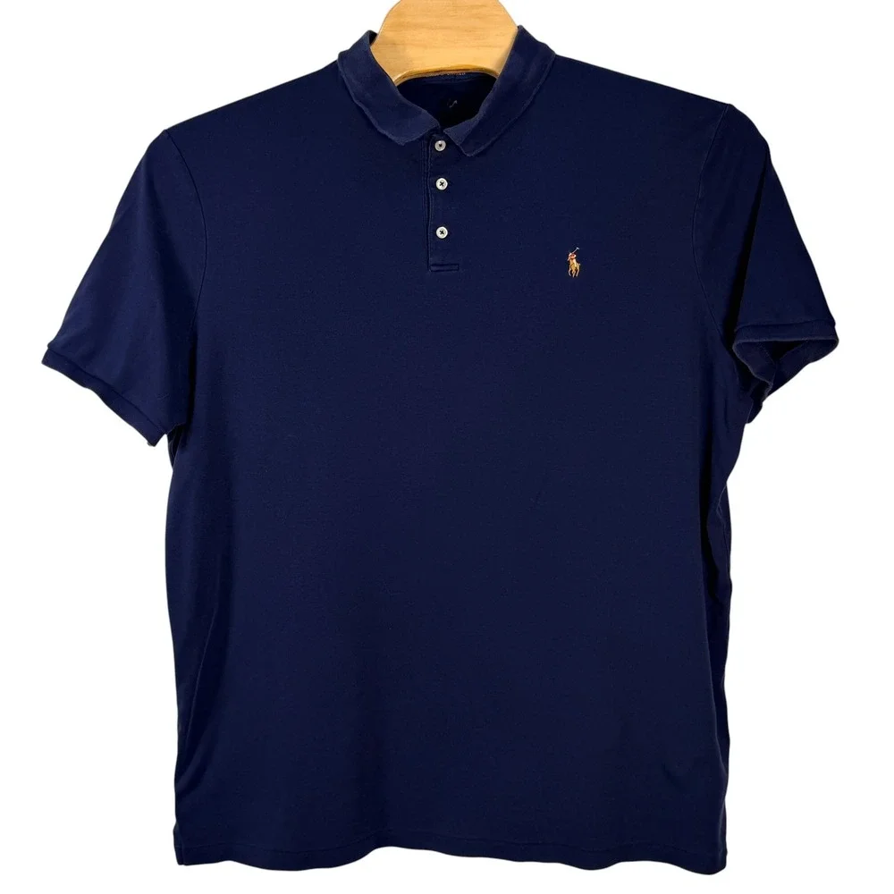 Polo Ralph Lauren Polo Shirt‎ Mens XXL Navy Classic Fit Short Sleeve Golf Pony
